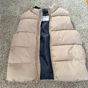 Old Navy Tan Puffer Vest boys 6/7